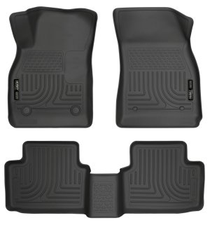 Chevrolet Malibu Floor Liners - Front + Rear - Husky Liners - WeatherBeater - Black - 2013
